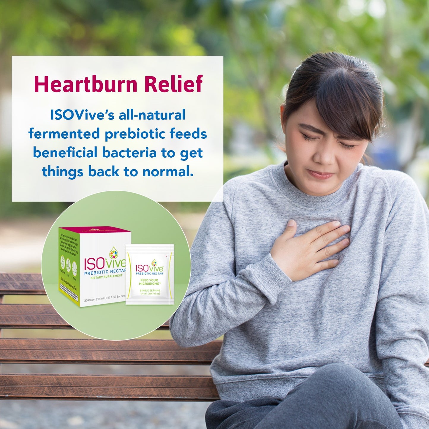 Relief for Heartburn and Acid Indigestion: ISOVive Naturally Fermented Prebiotic Nectar